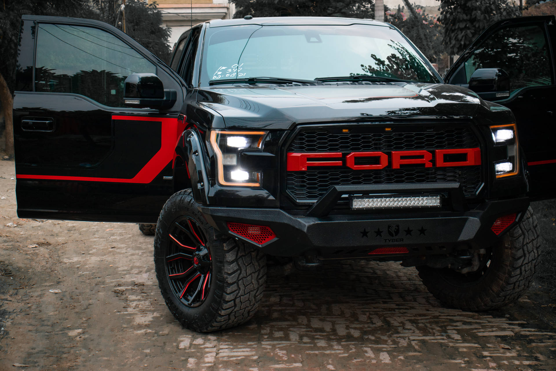 Ford Raptor With Custom Red Logo