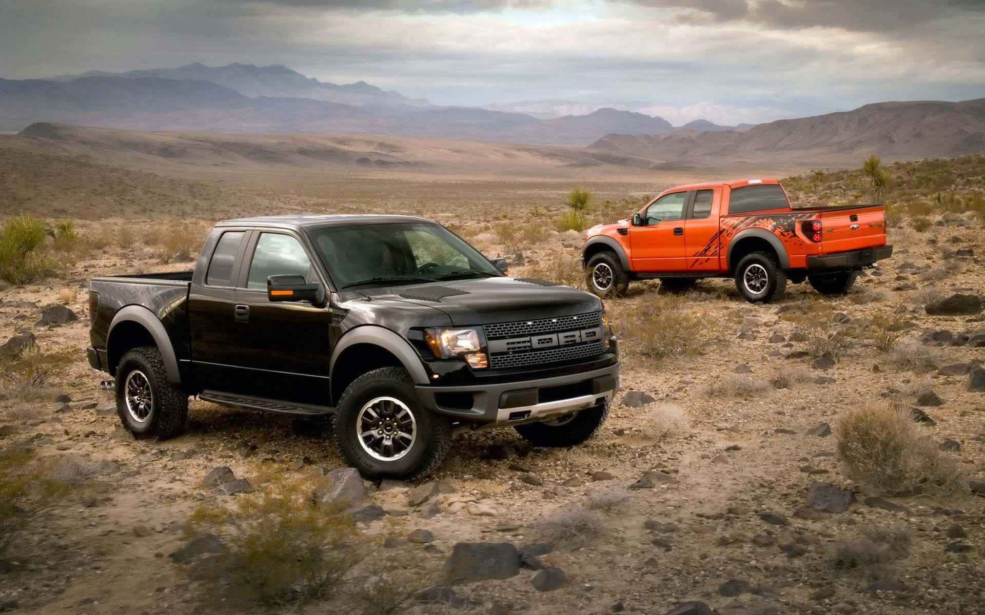 Ford Raptors Contrasting Colors Picture