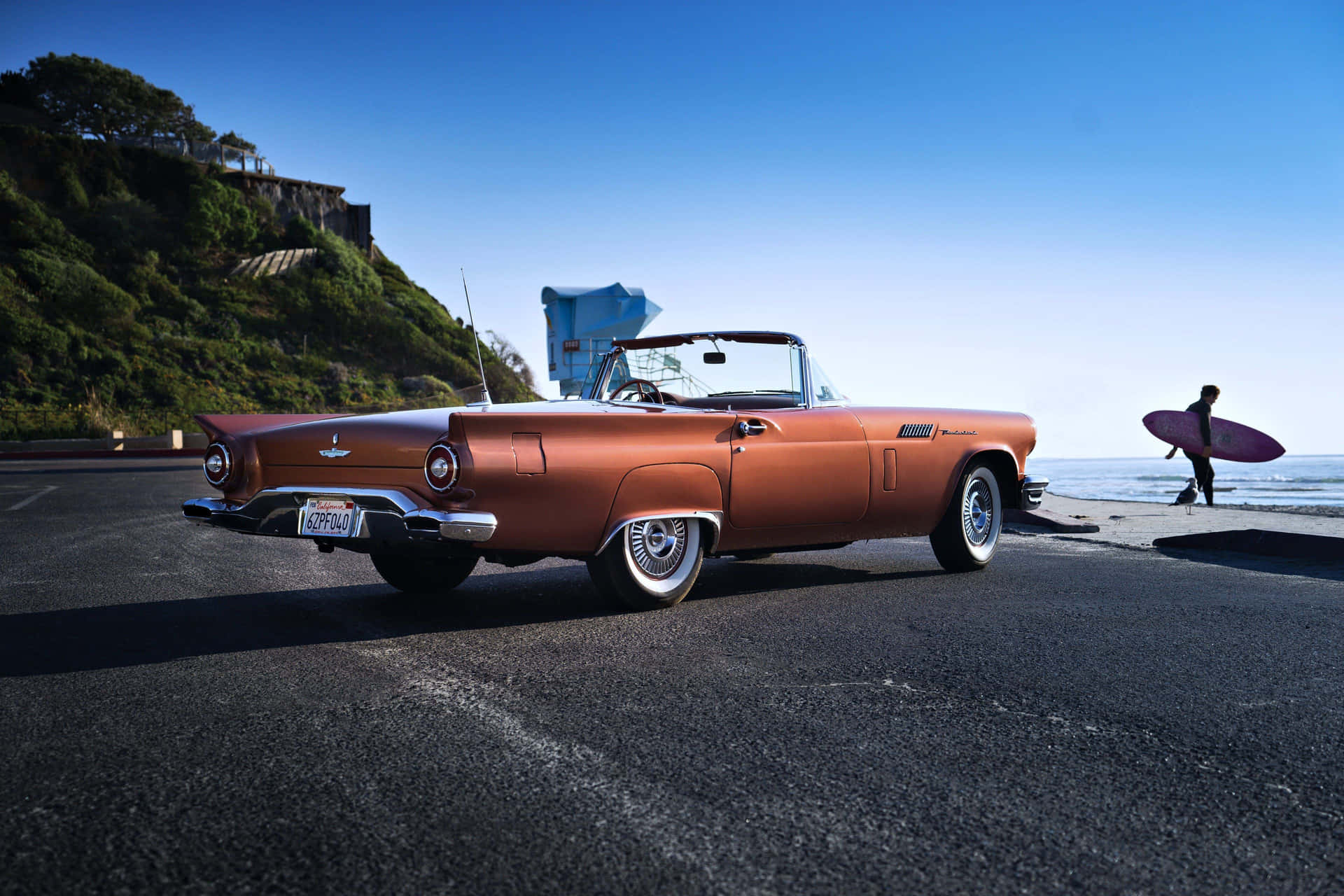 Vintage Ford Thunderbird in Pristine Condition Wallpaper