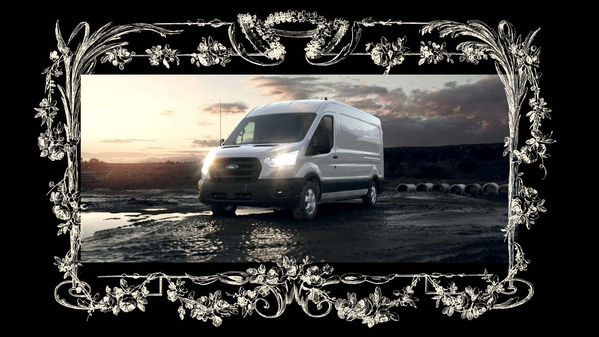 Sleek&Stylish Ford Transit on a Scenic Highway Wallpaper