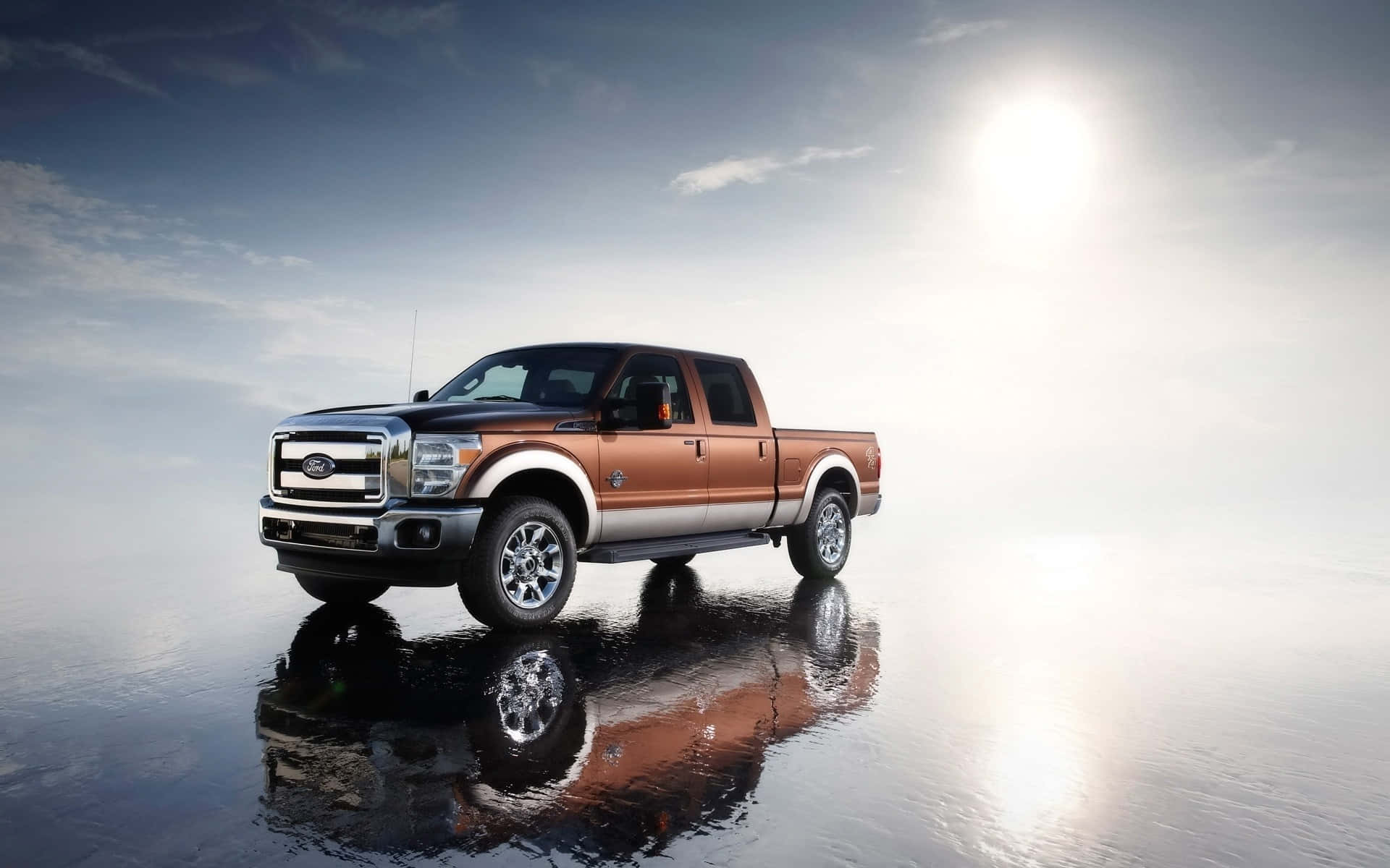 The Ford Super Duty F-250 Is Parked On A Rocky Surface Wallpaper