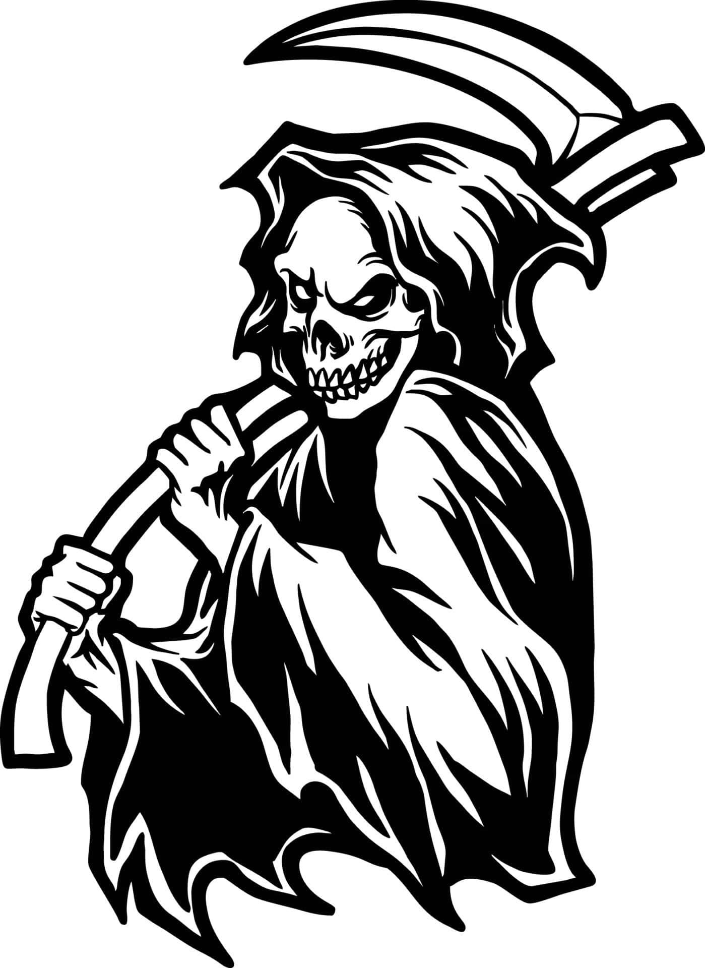 Foreboding Figure: The Grim Reaper In Dusk