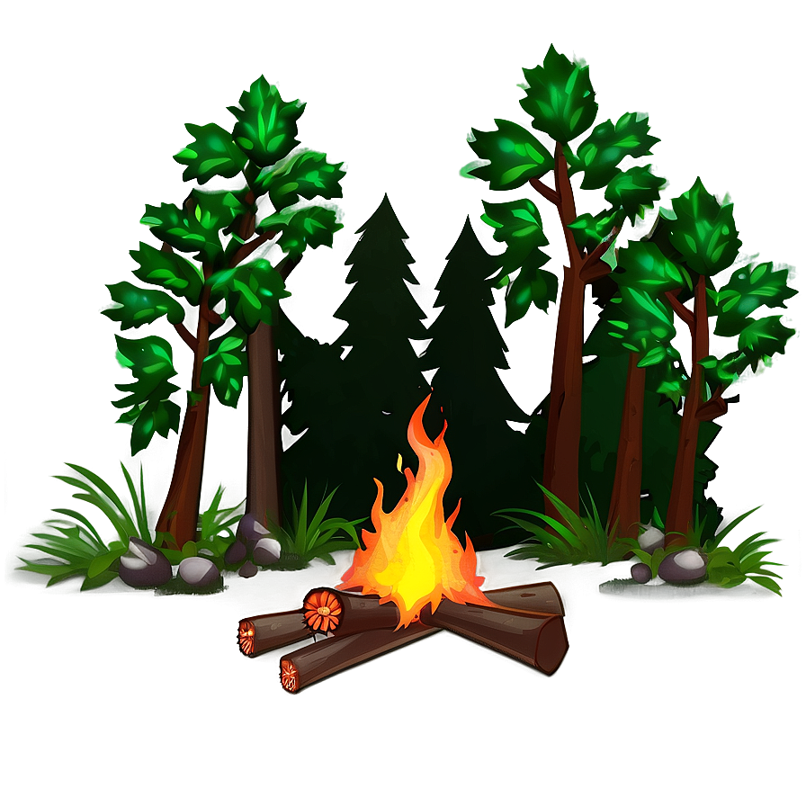 Download Forest Campfire Night Png Dhj | Wallpapers.com