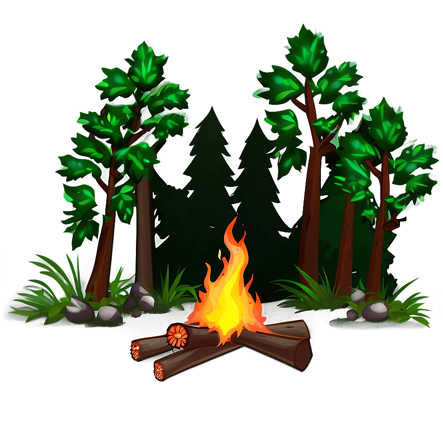 Forest Campfire Night Png Dhj PNG
