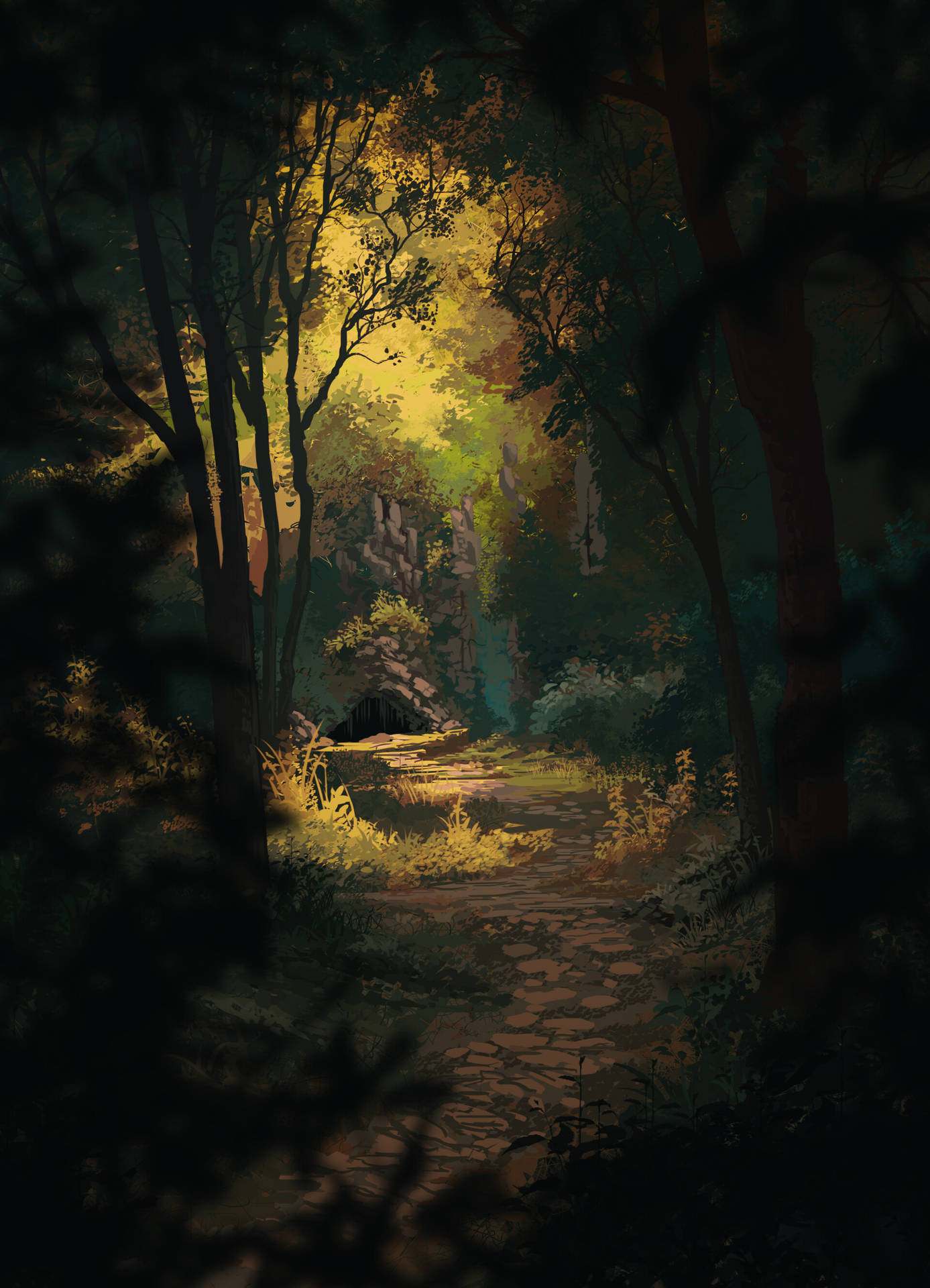Forest Digital Illustration Wallpaper