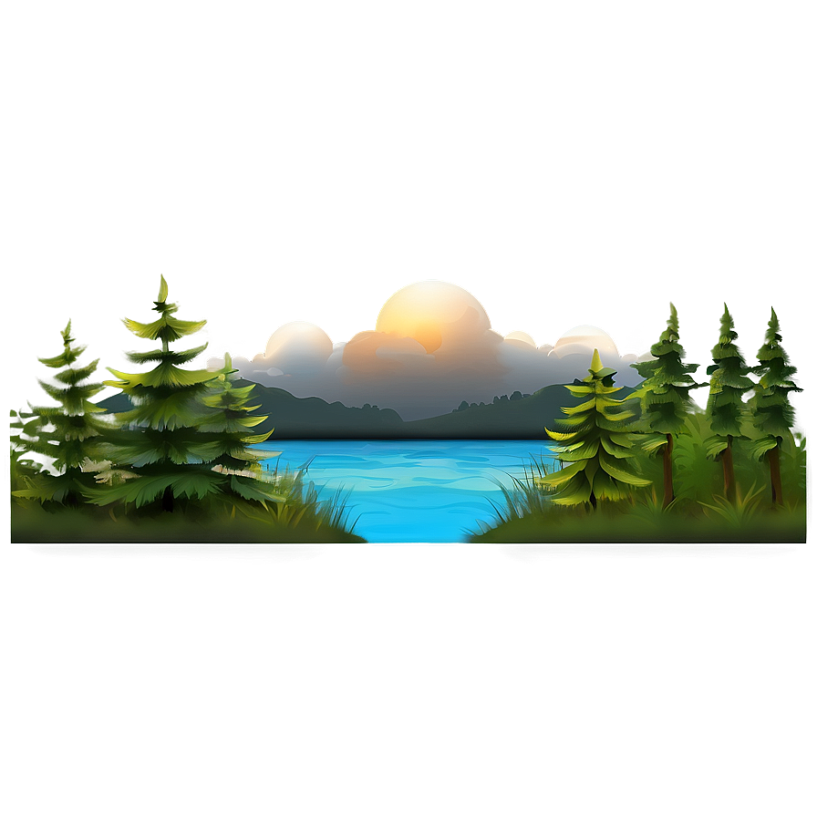 Forest Edge Sunset Png 06262024 PNG