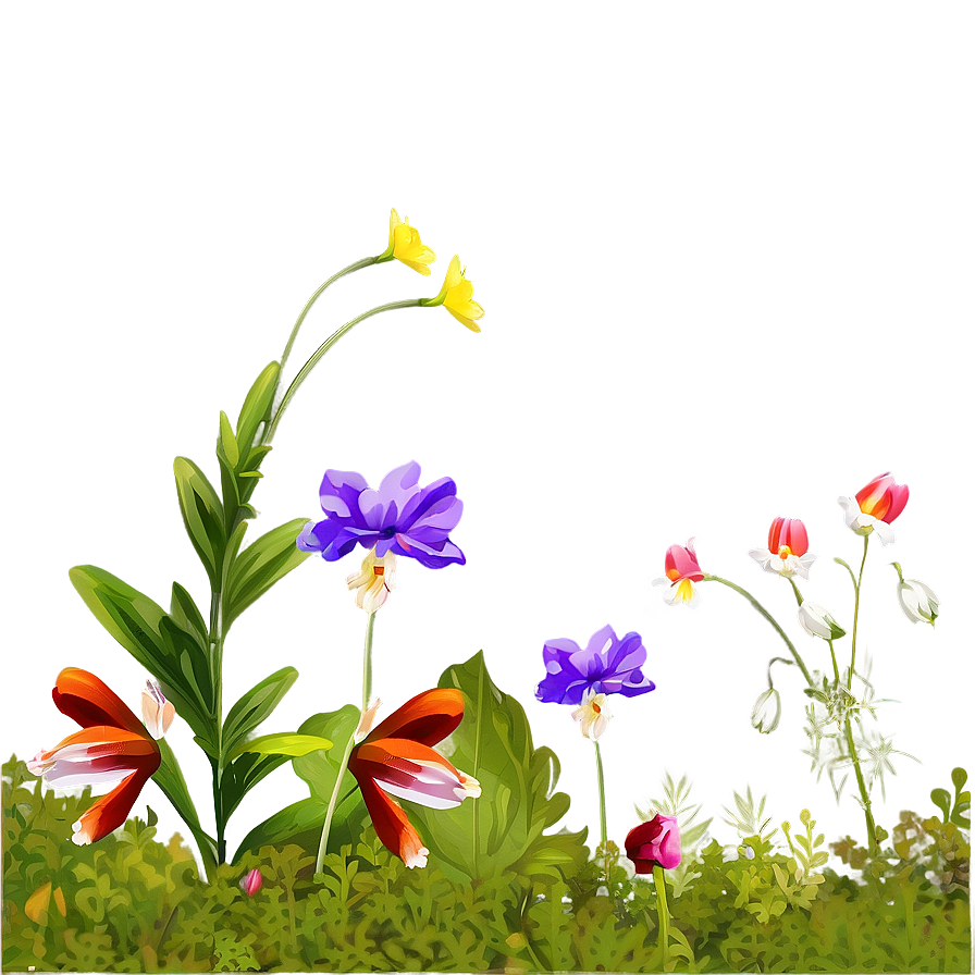 Forest Edge Wildflowers Png Fgs76 PNG