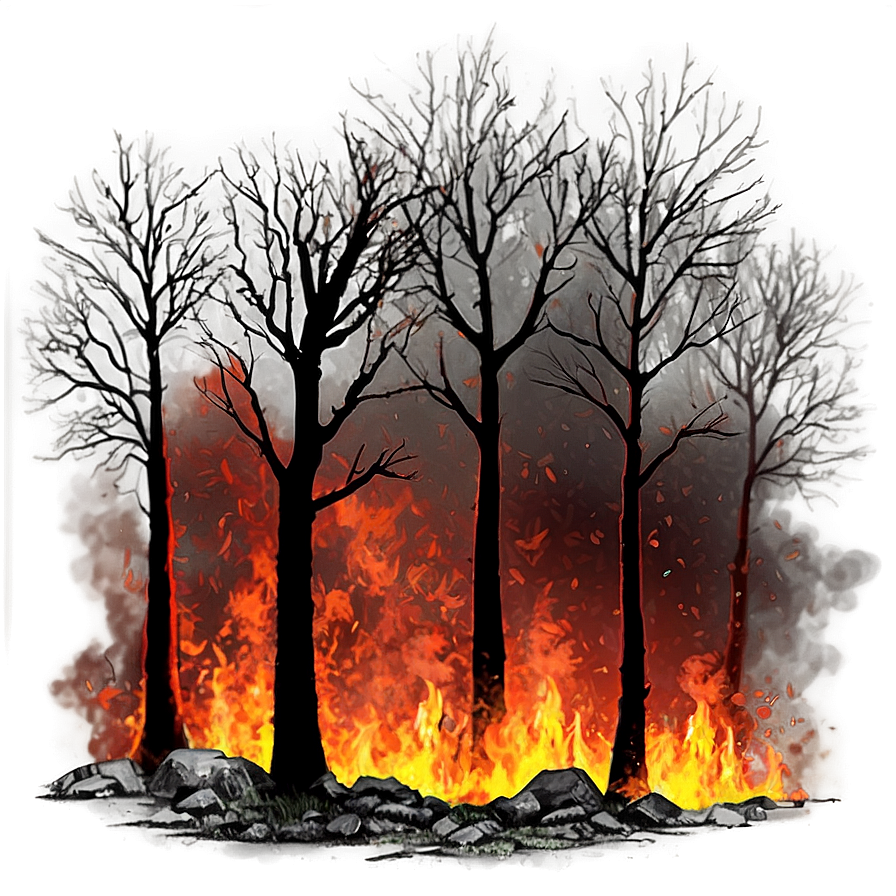 Forest Fire Night Png 05032024 PNG