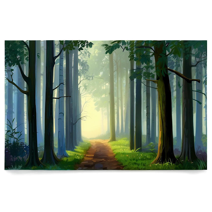 Forest Foggy Dawn Png Cow PNG
