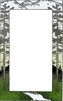 Forest Frame Blank Center Illustration PNG