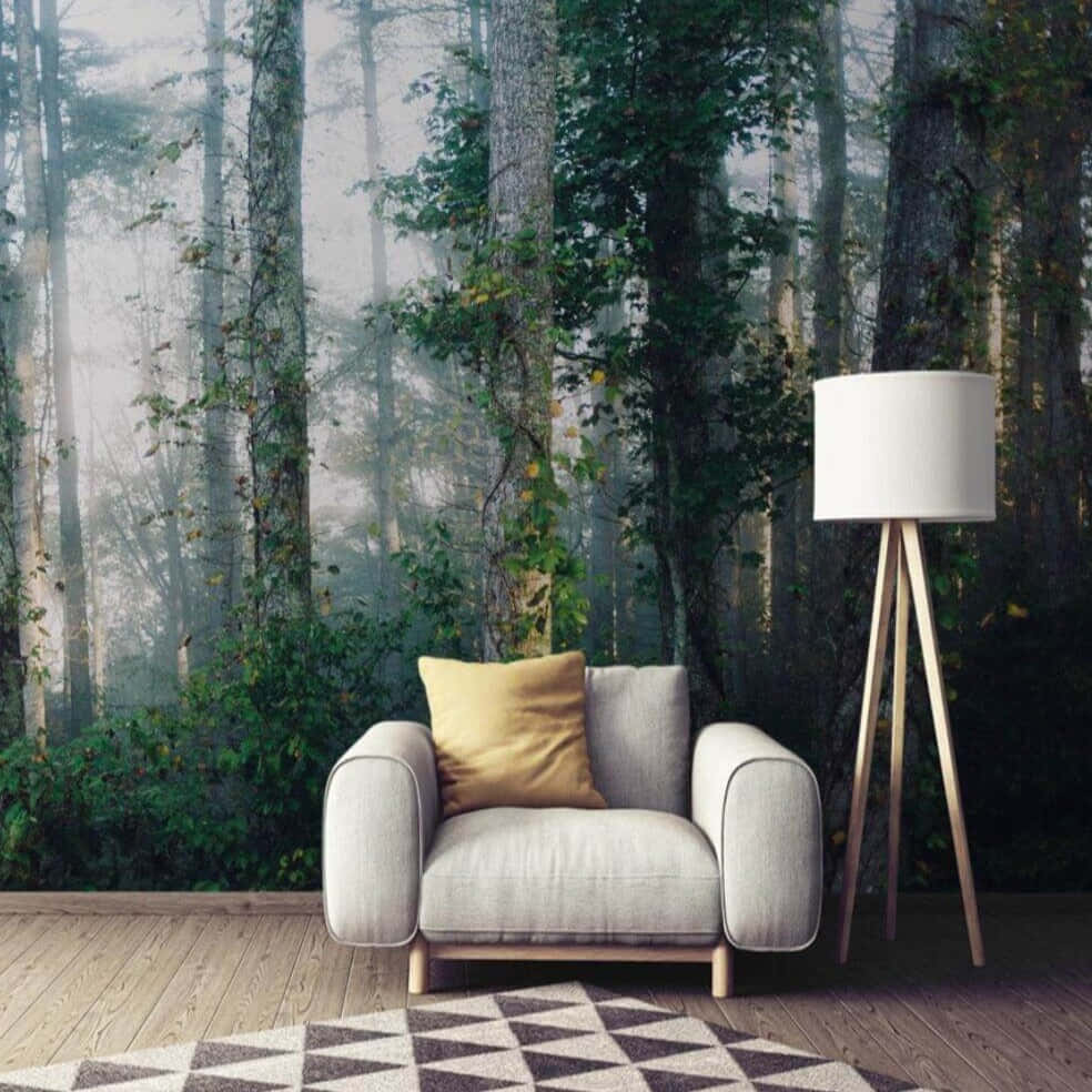 Forest Mural Living Room Decor.jpg Wallpaper