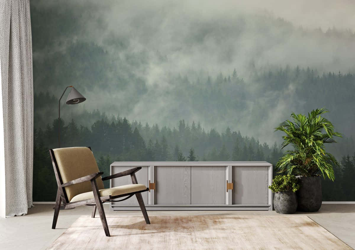Forest Mural Modern Interior Design.jpg Wallpaper