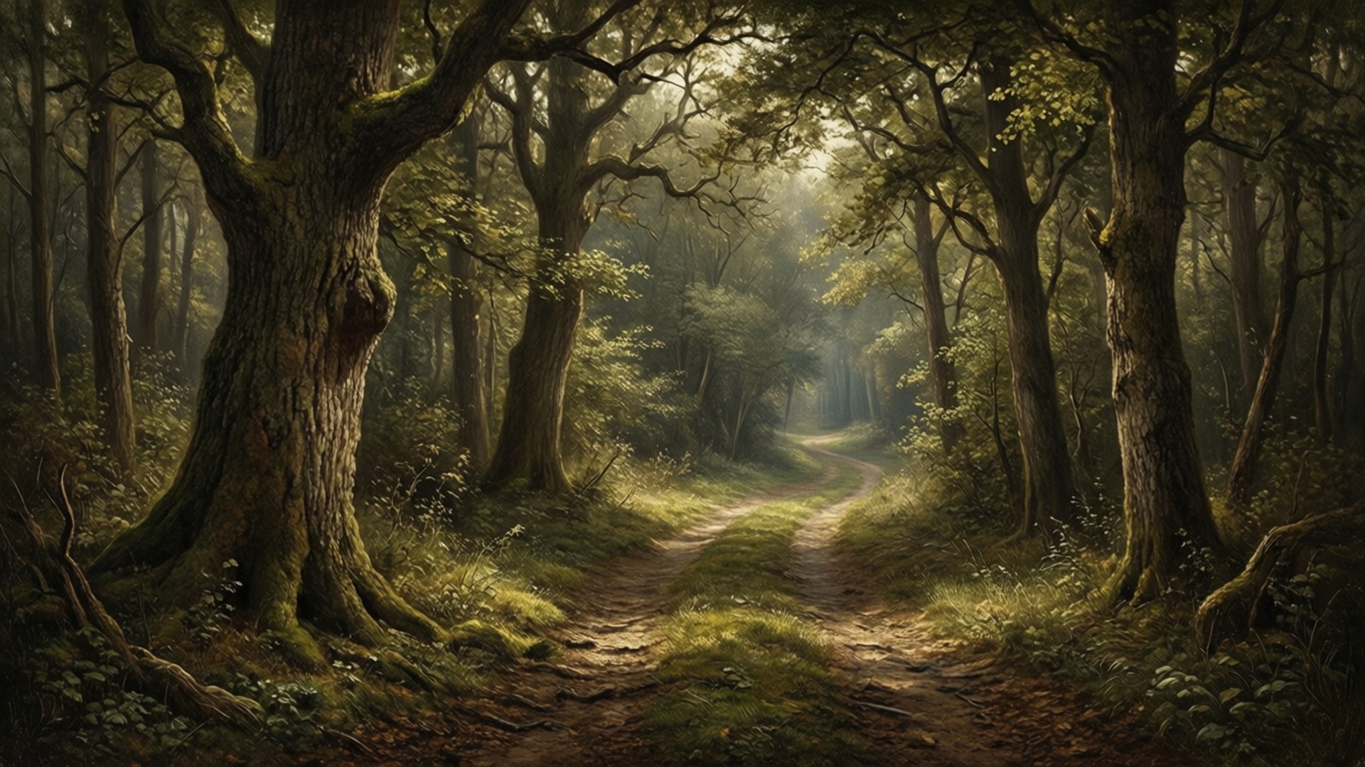 Sérénité du Chemin Forestier Fonds d'écran