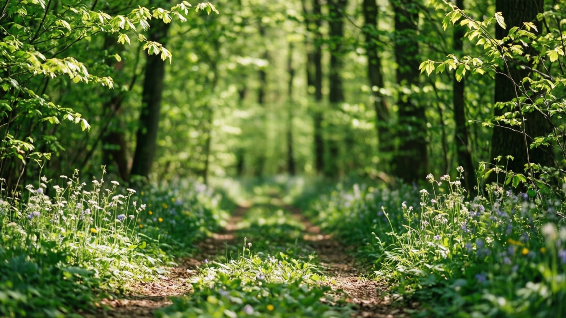 Sentiero nel Bosco Primavera Sfondi