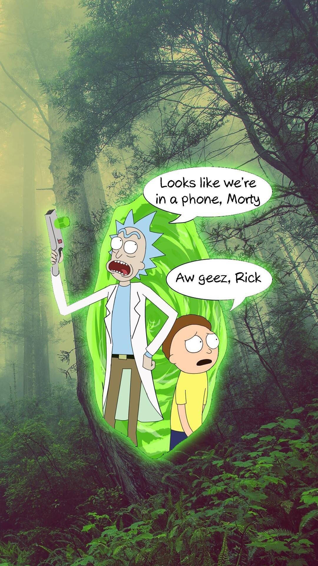Forest Portal Rick And Morty Iphone Wallpaper