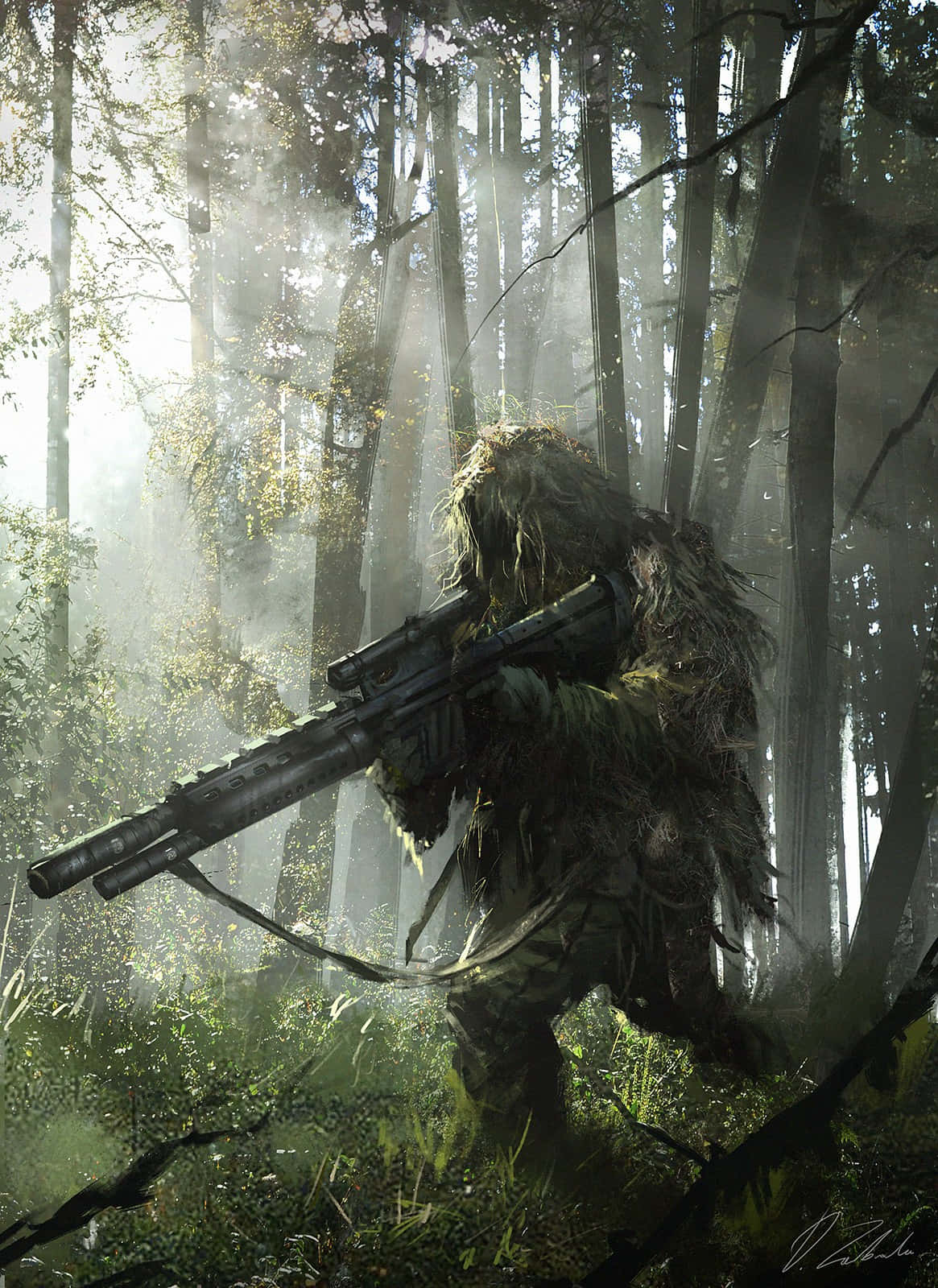 Forest_ Sniper_in_ Camouflage.jpg Wallpaper