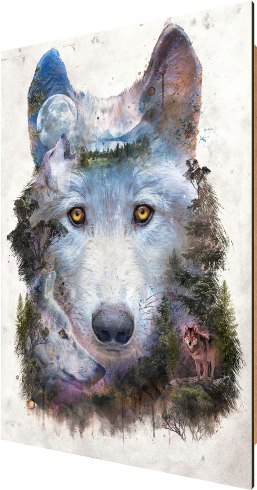 Forest Spirit Wolf Artwork PNG