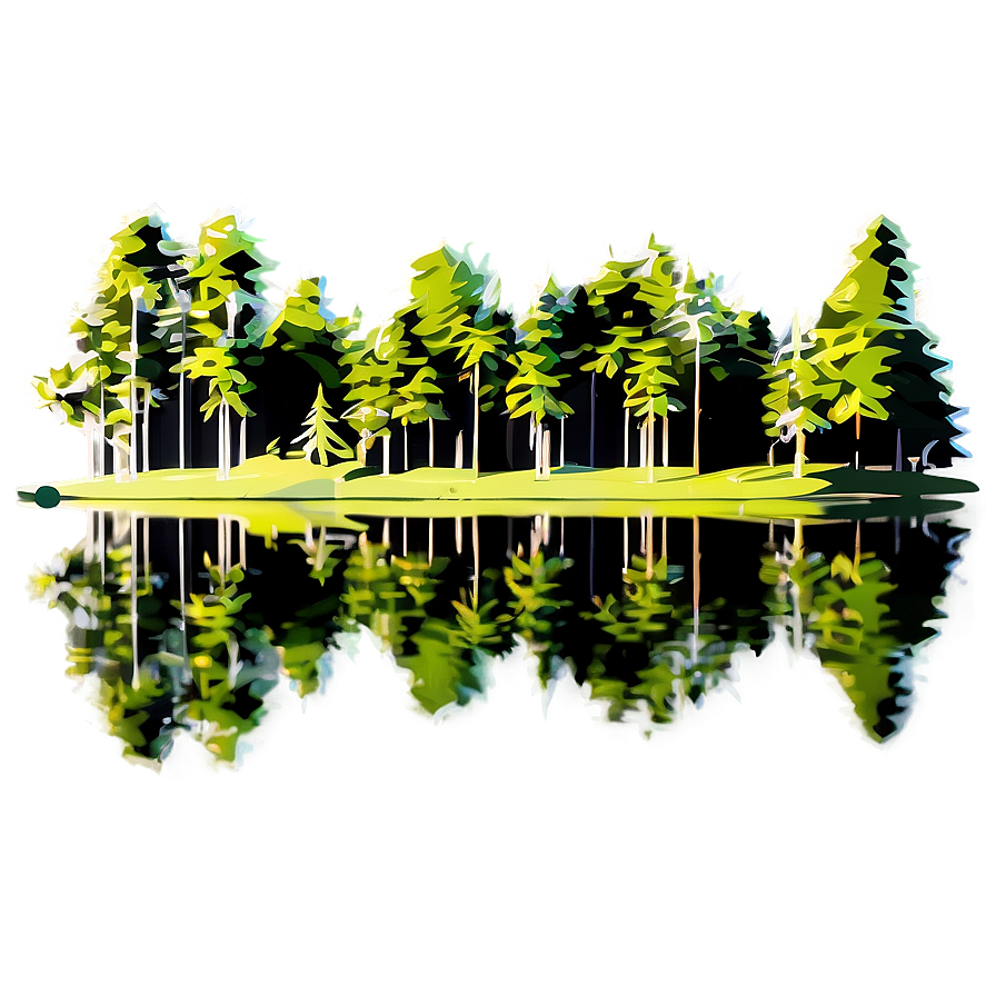 Forest Trees Reflection Lake Png 06262024 PNG