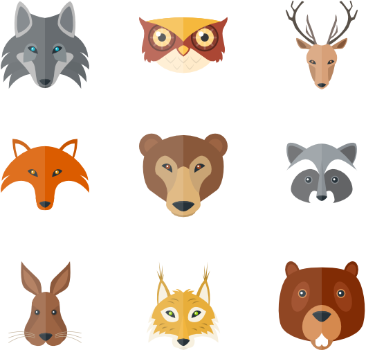 Forest_ Animal_ Faces_ Collection PNG