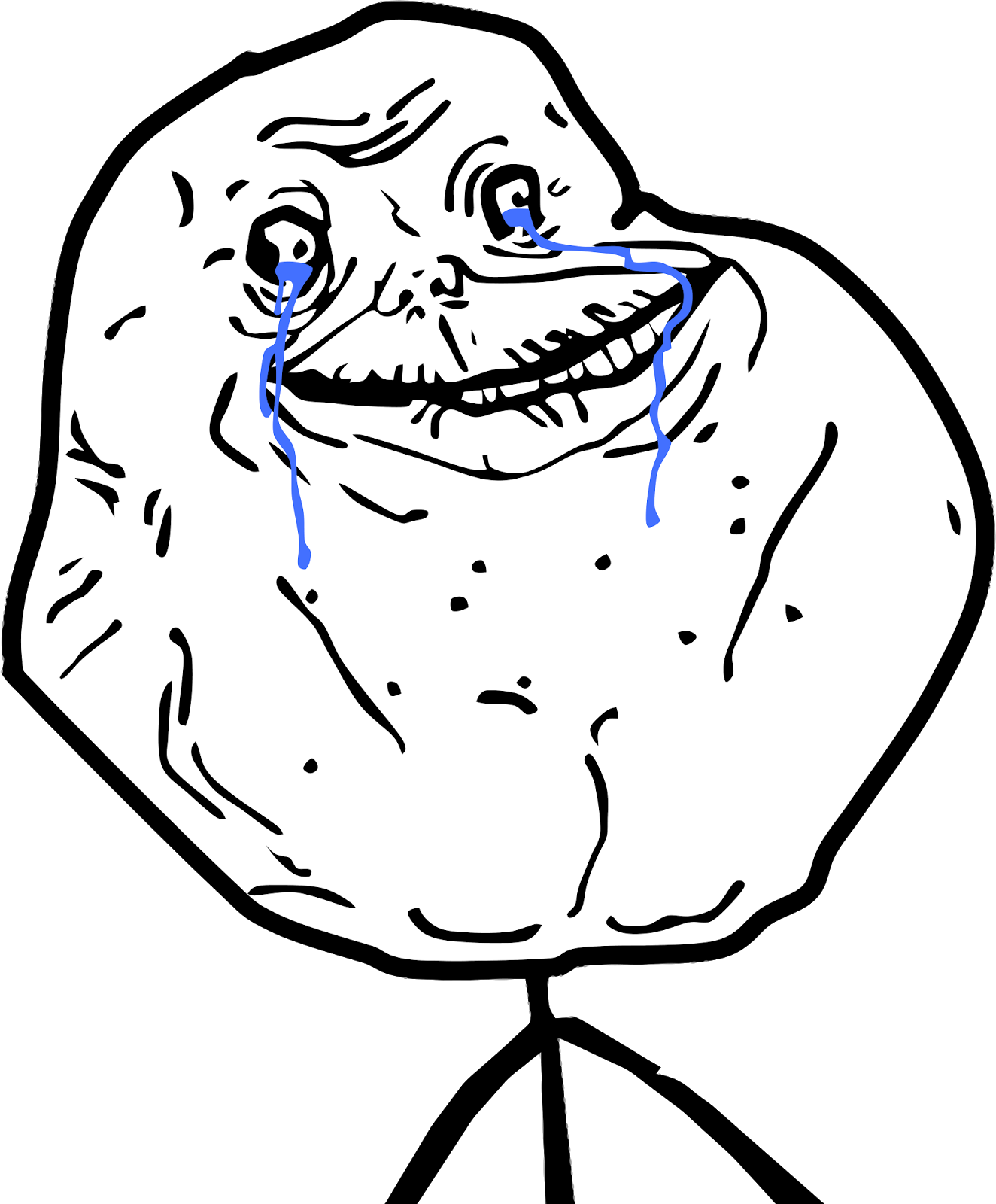 Forever Alone Meme_ Tearful Expression PNG