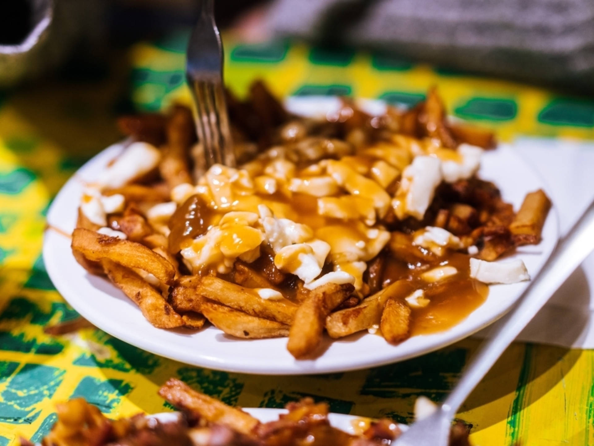 Delectable Forkful of Poutine Wallpaper