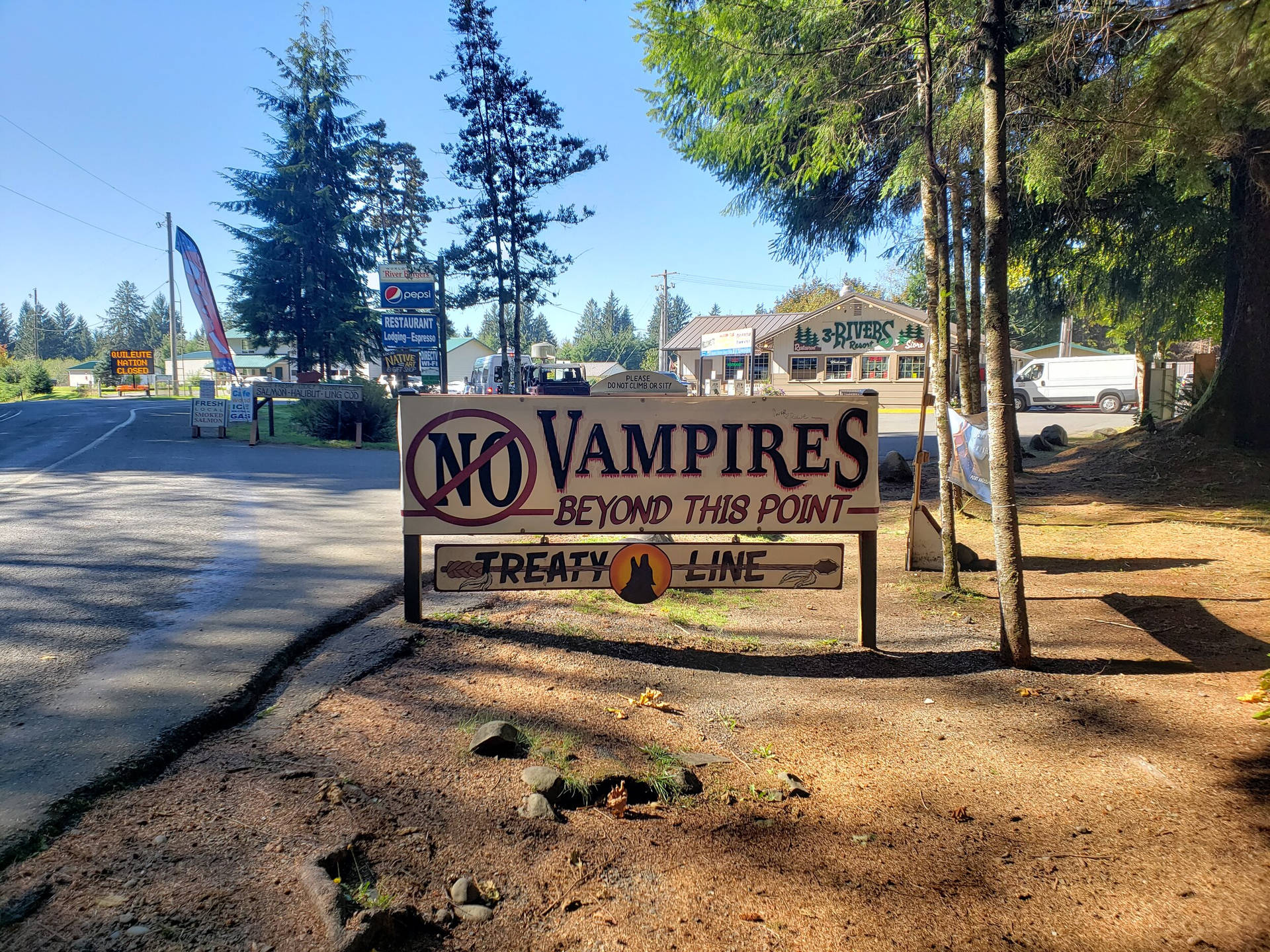 Forks Washington Anti-vampire Banner