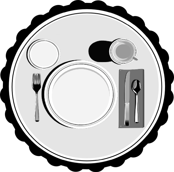 Formal Dinner Place Setting Illustration PNG
