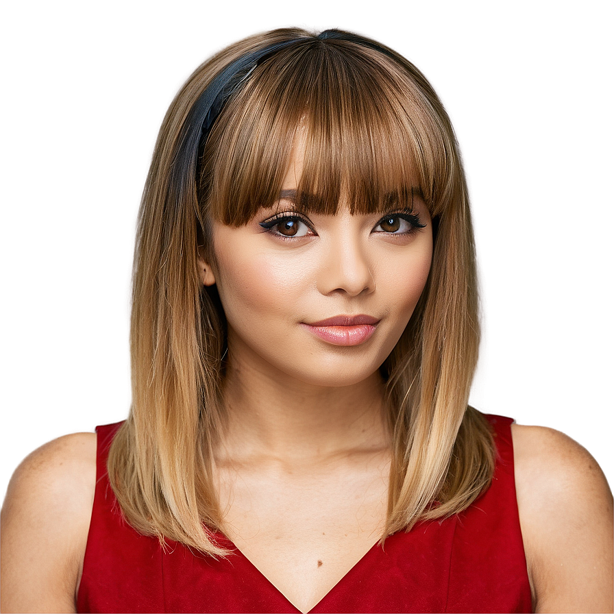 Formal Hairstyle With Bangs Png Boh PNG
