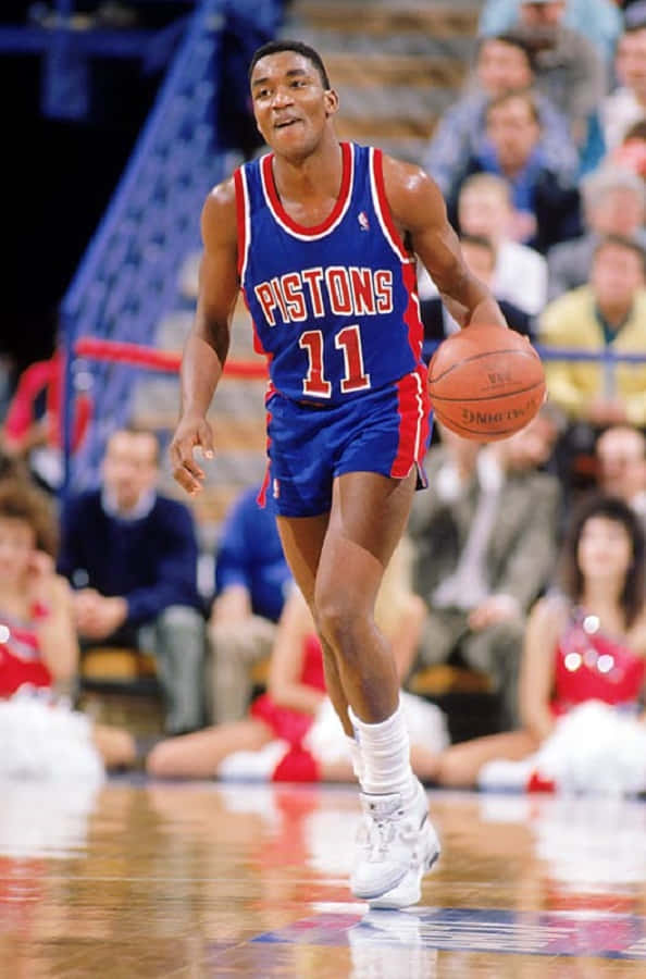 Ehemaligerprofessioneller Basketballspieler Isiah Thomas Detroit Pistons Nba Saison. Wallpaper