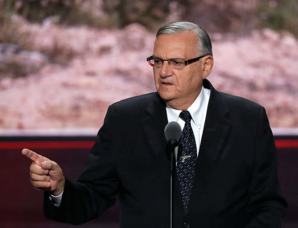 Former Sheriff Joe Arpaio Speaking At A Public Event Wallpaper