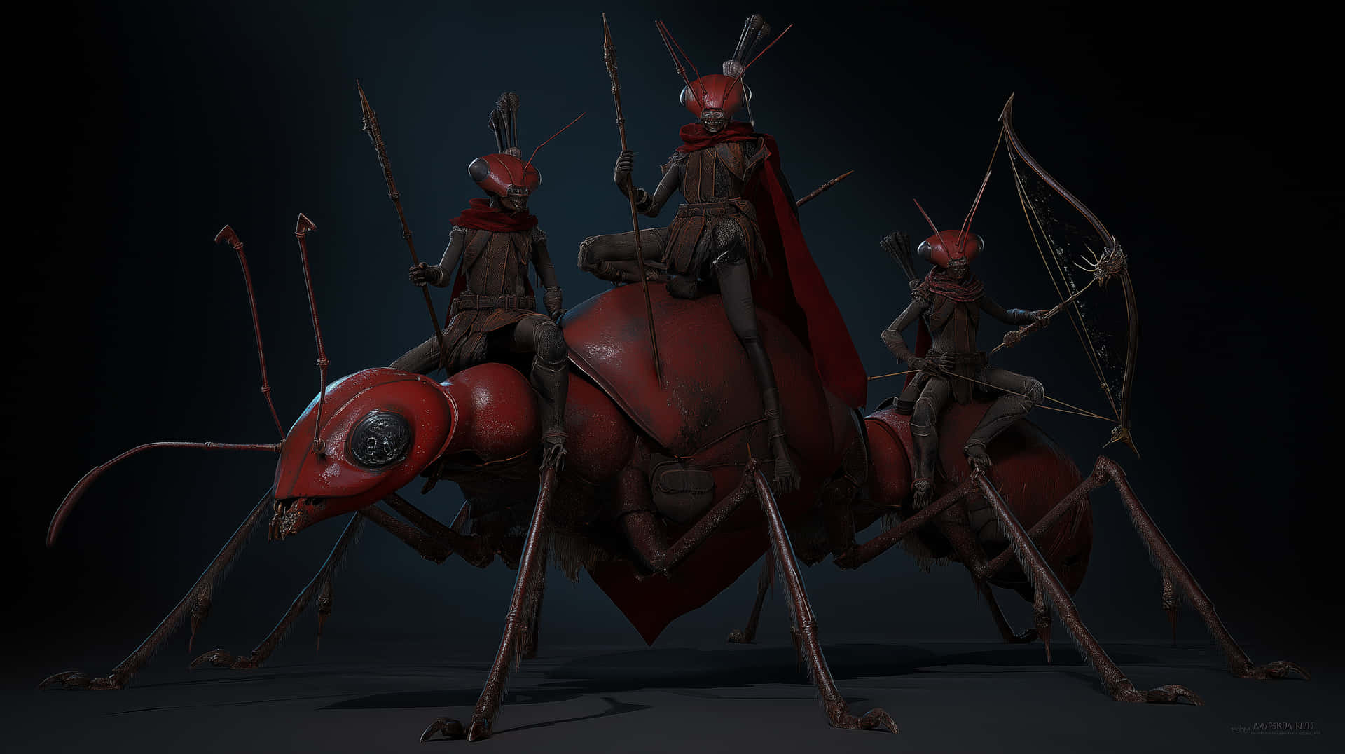 Formidable Insectoid Warriors Mounted For Battle Wallpaper
