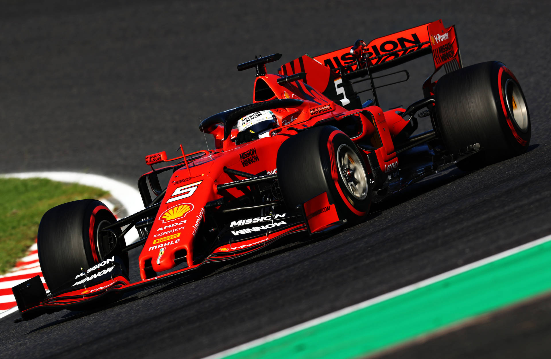 Sebastianvettel Scuderia Ferrari Formula 1 2019 Gran Premio De Japón Fondo de pantalla