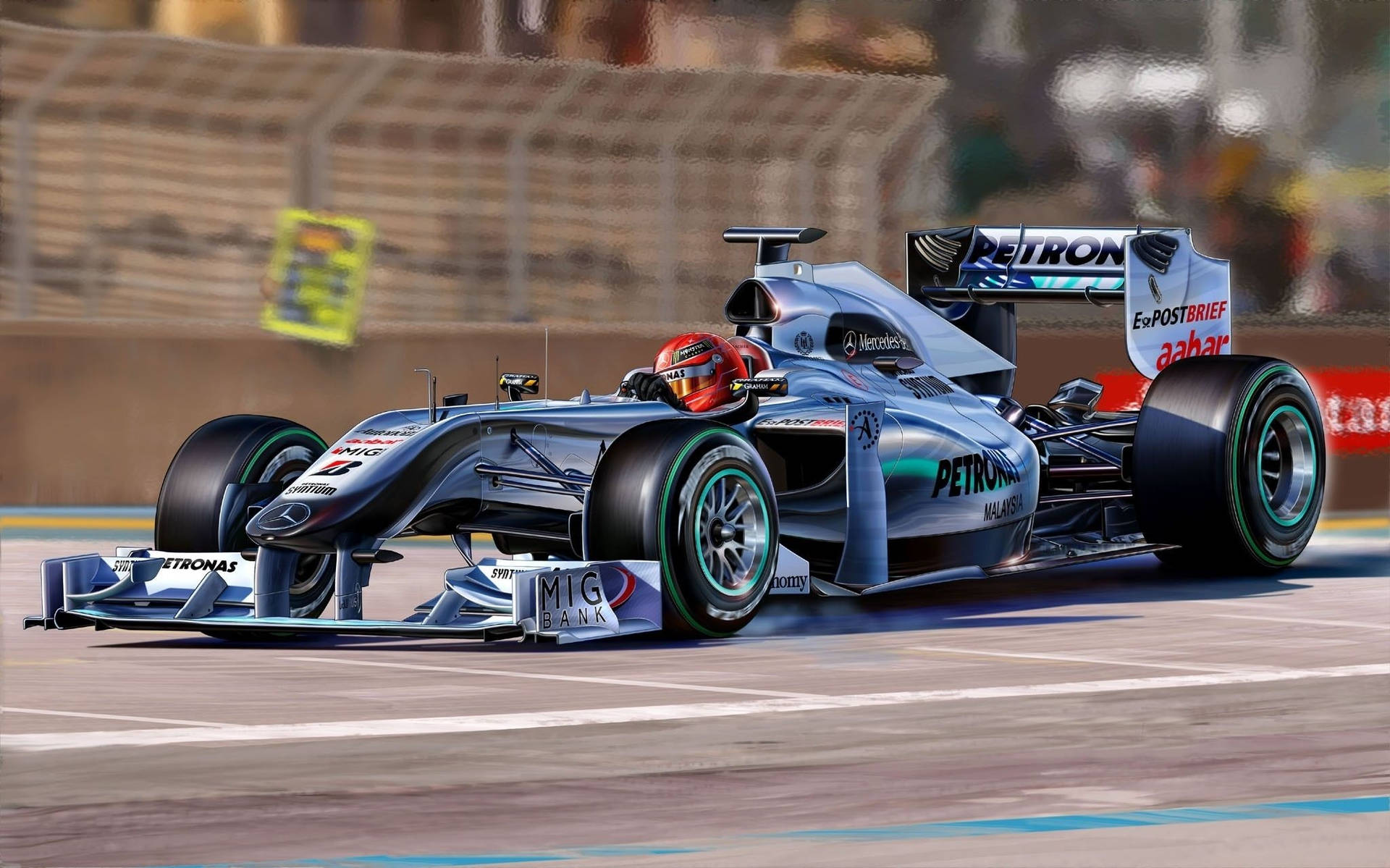 Fuld hastighed fremad - Spændingen ved Formel 1-racer bringer din skrivebord til live med bevægelse! Wallpaper