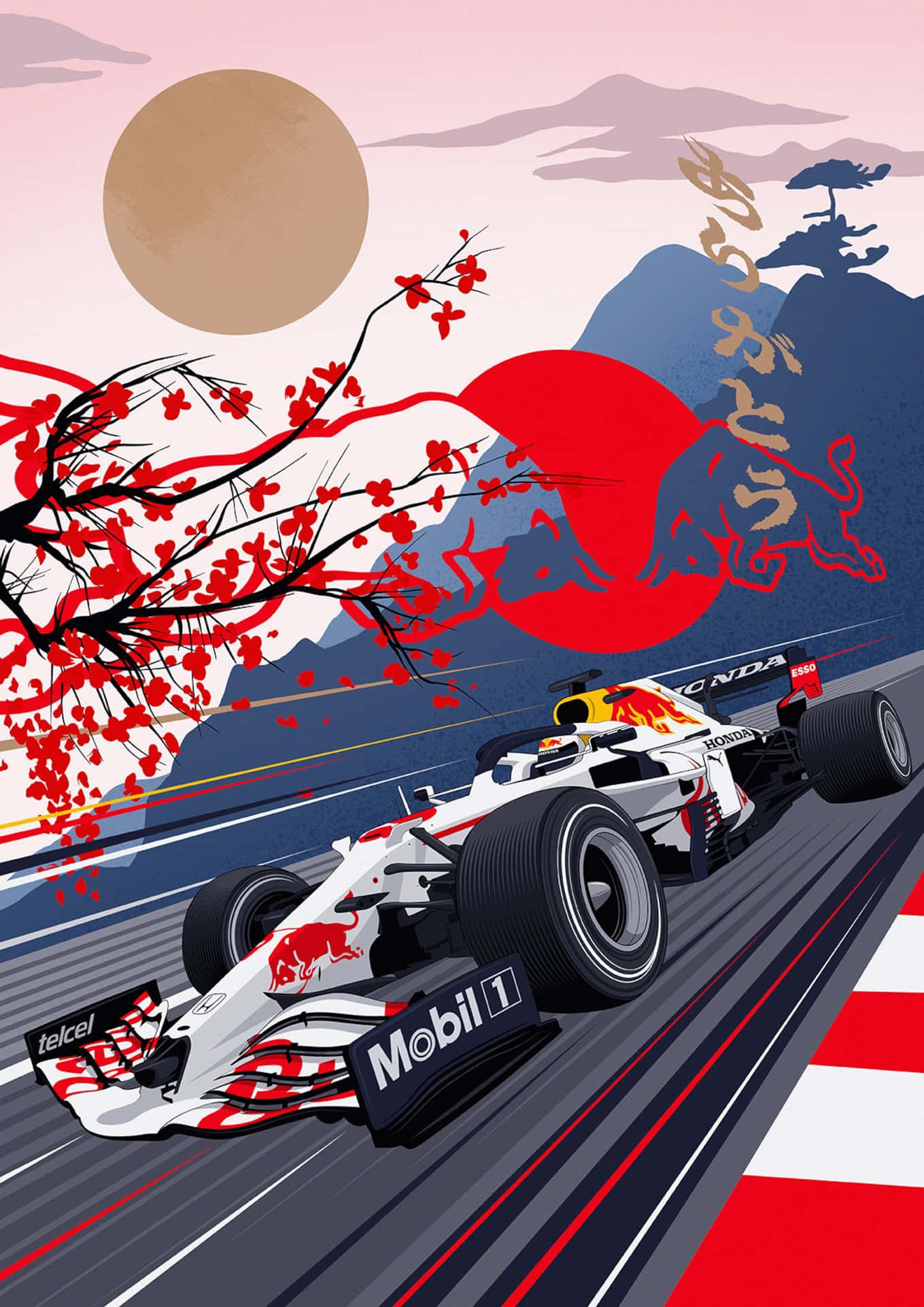 Zoomaförbi Mållinjen Med Formula 1 Och Iphone Som Bakgrundsbild. Wallpaper