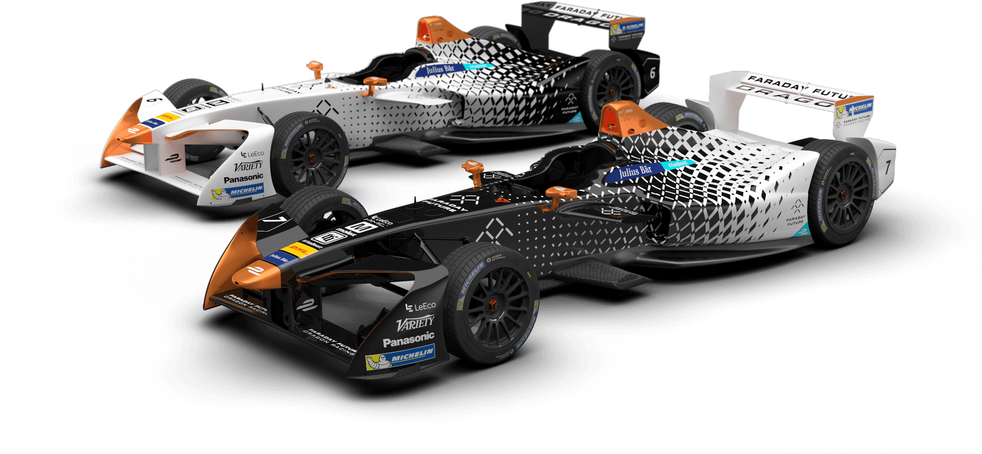 Formula E Racecars Showcase PNG