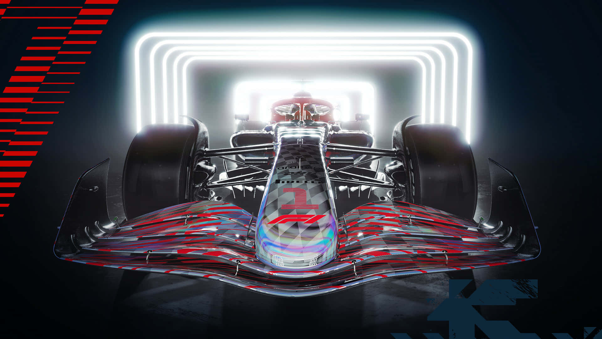 A Racing Car With A Red Light On It Wallpaper