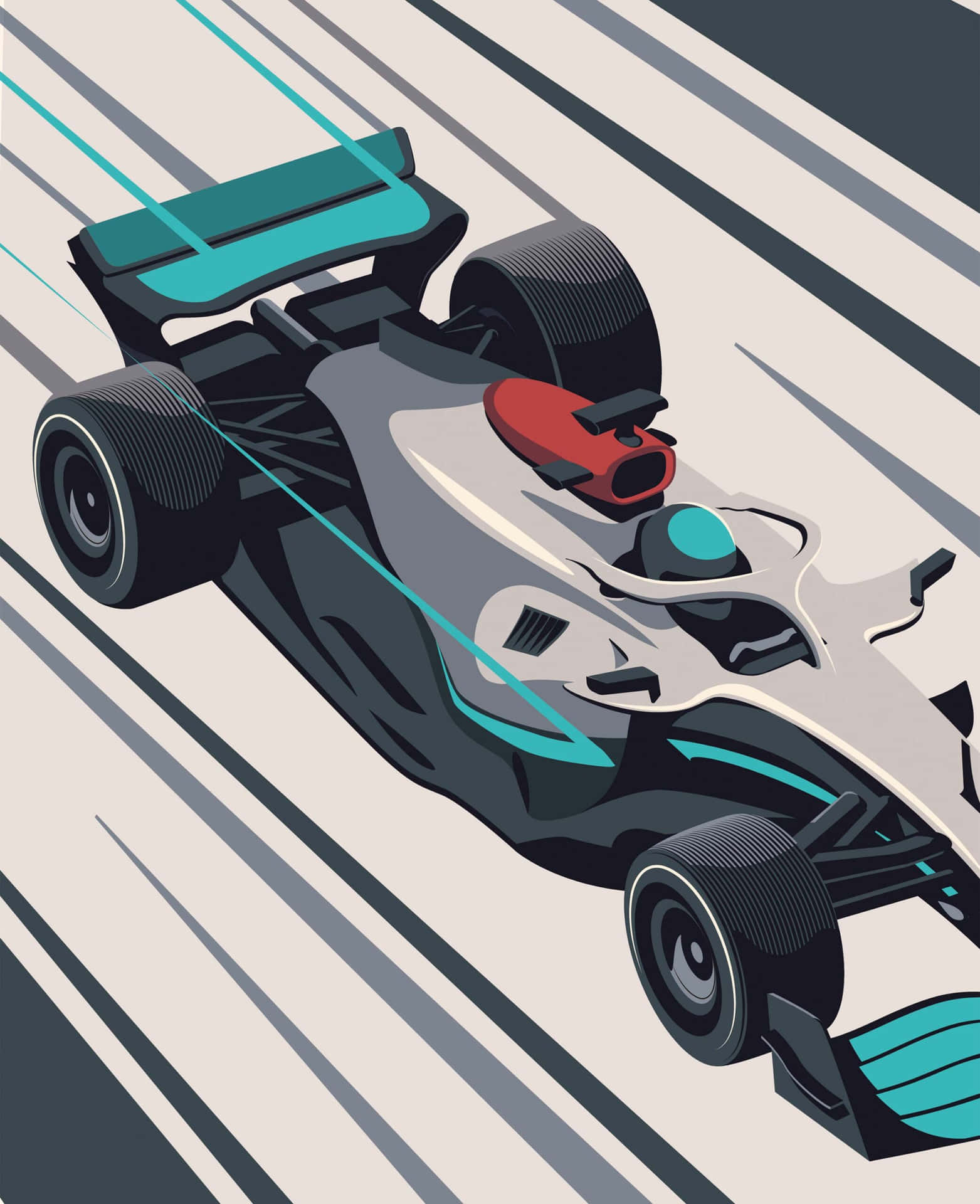 Formula1 Racing Car Illustration Wallpaper