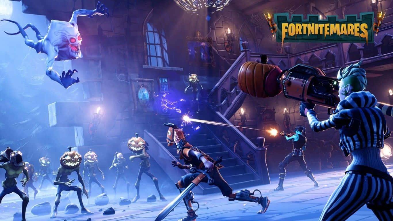Defeat your enemies in Fortnite with a 1366x768 resolution Wallpaper