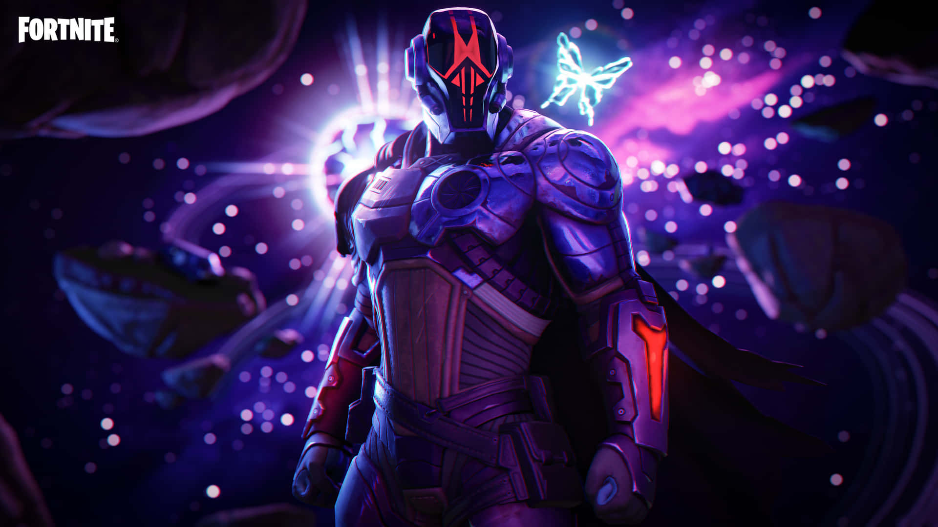 Fortnite Armored Warrior Space Backdrop Wallpaper