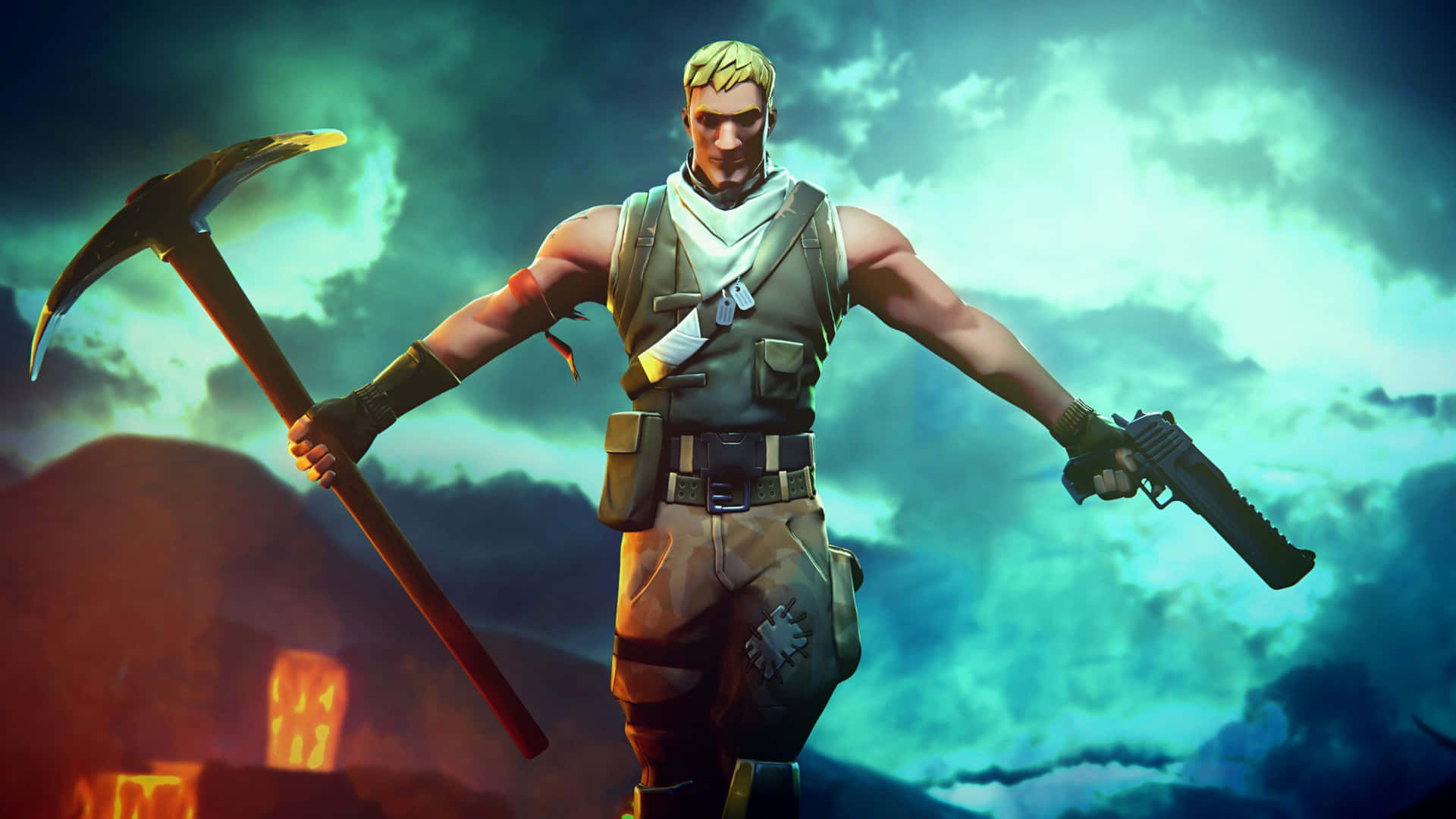 fortnite - a man holding a axe