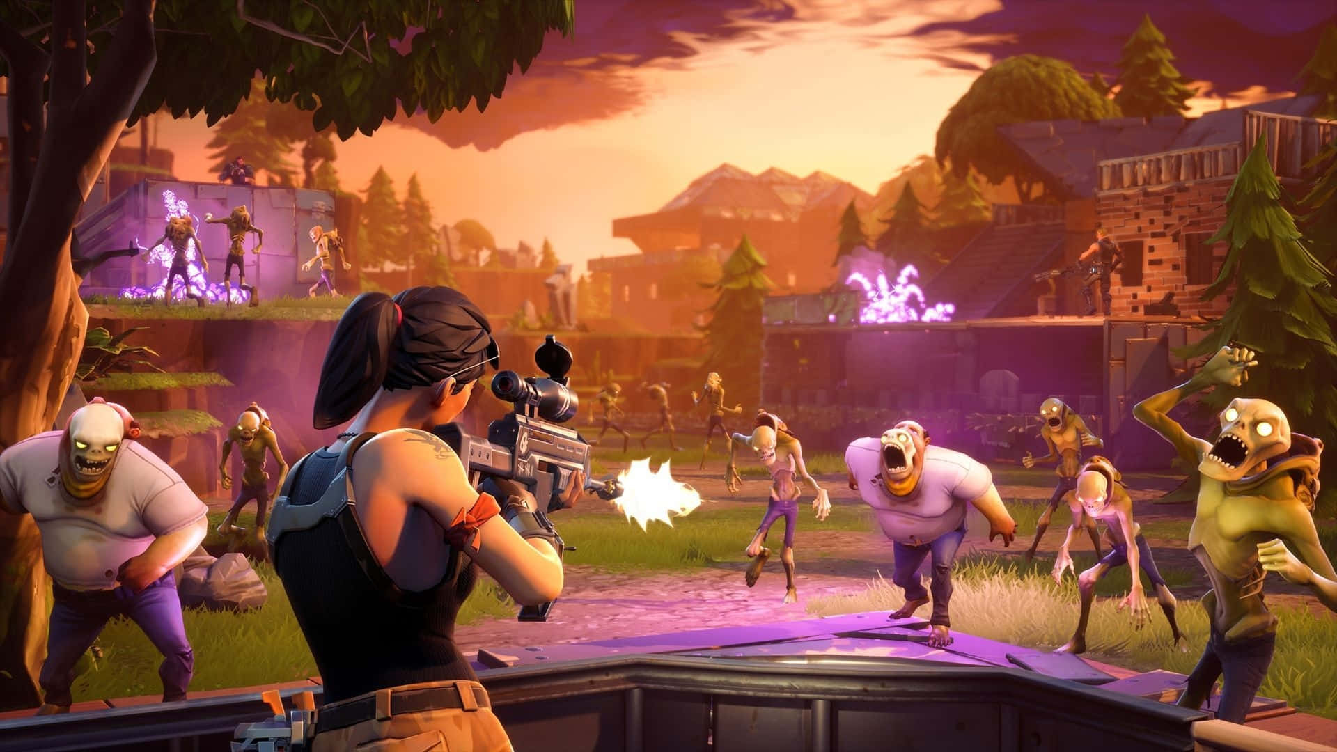 Fortnite Battle Against Zombies H D Wallpaper