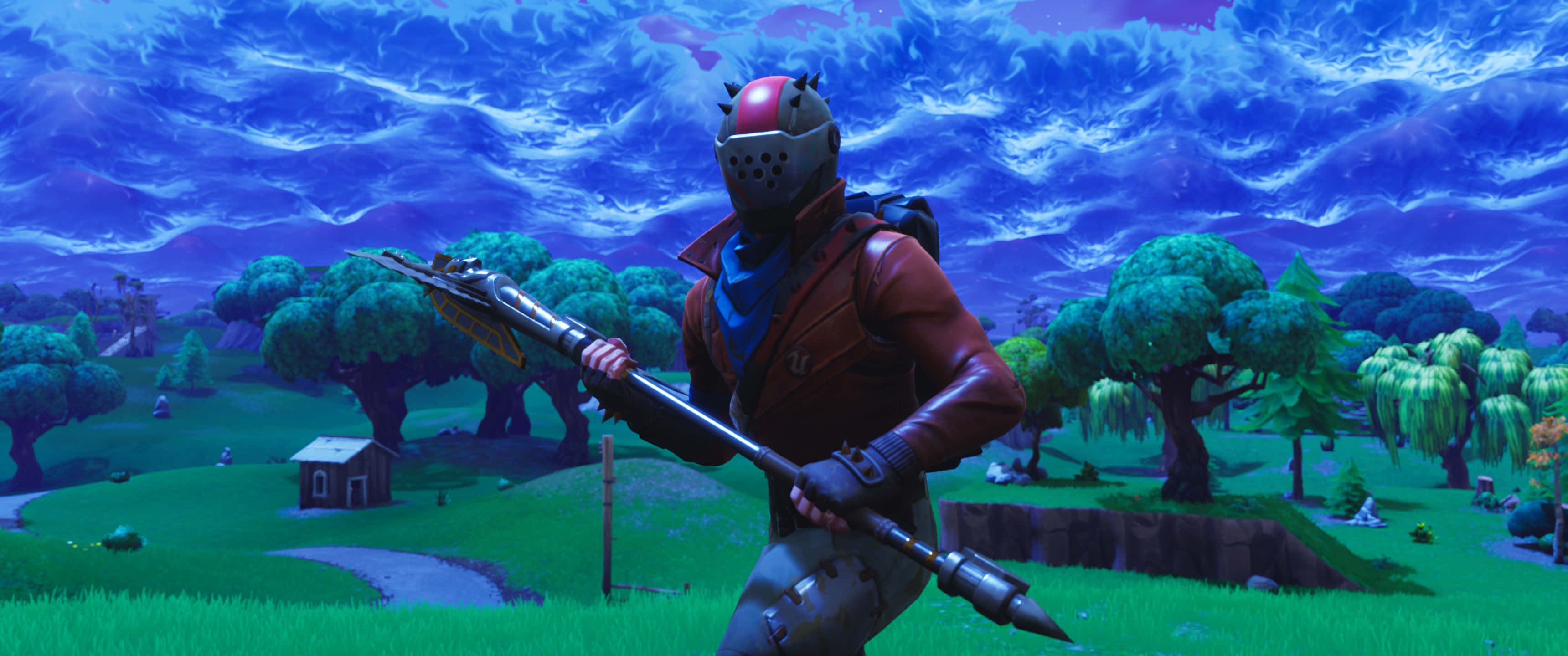 Fundode Tela Do Fortnite Battle Royale 3440 X 1440.