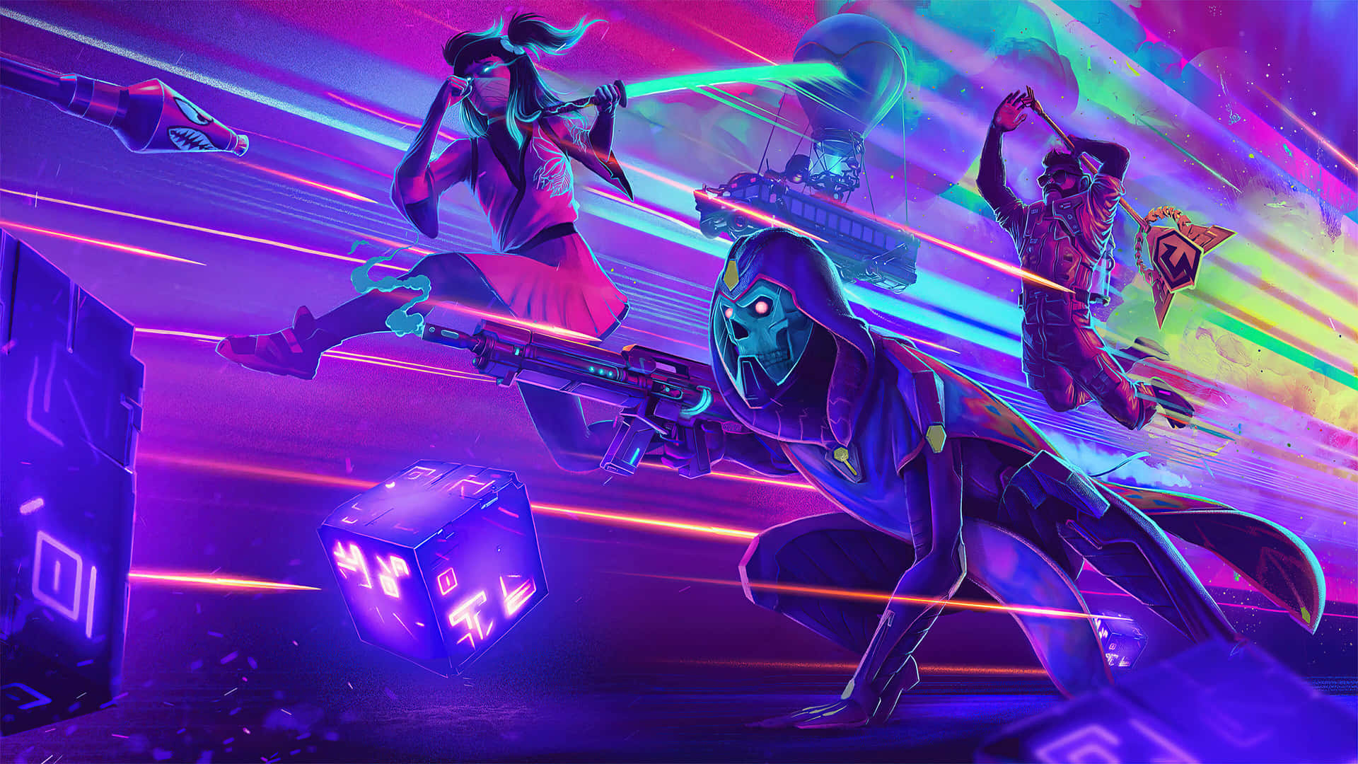 Fortnite Battle Royale Neon Artwork Wallpaper