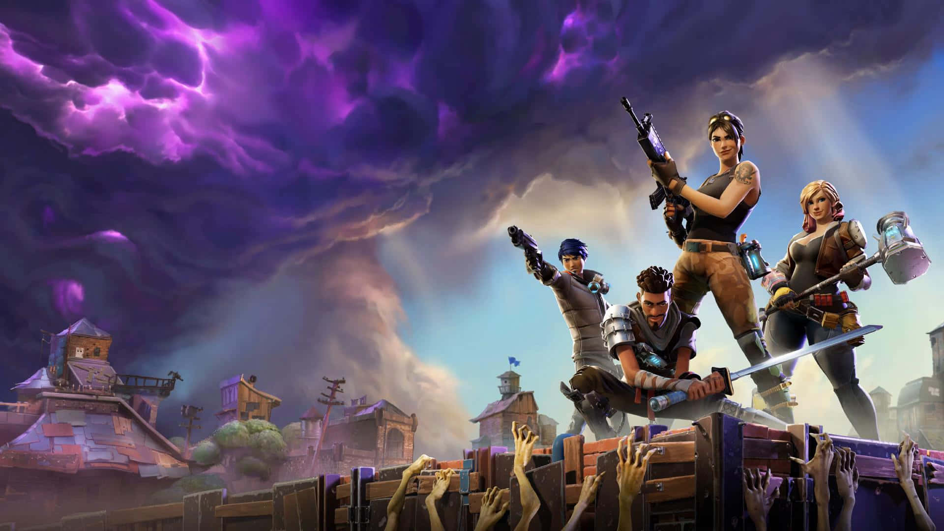 Fortnite Battle Royale Team Ready For Combat Wallpaper