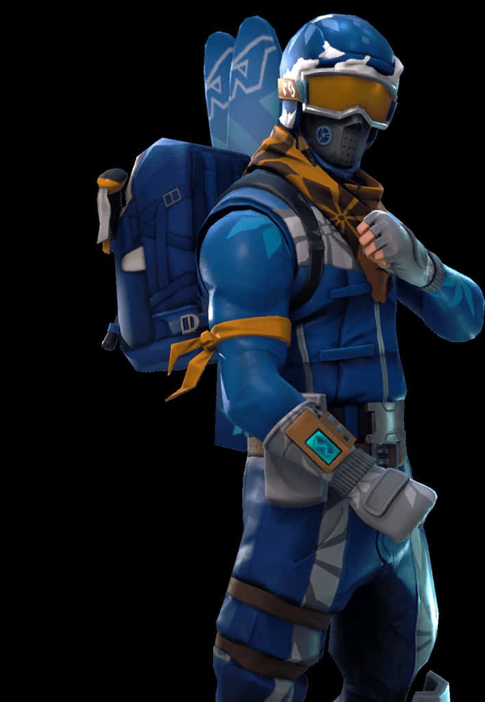 Download Fortnite Blue Outfit Character | Wallpapers.com