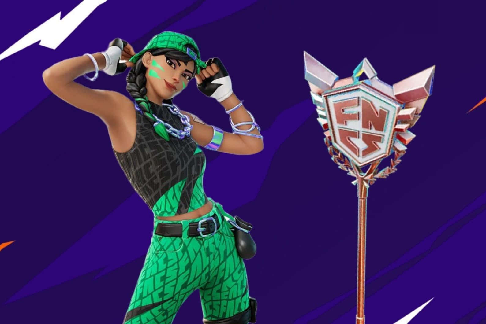 Fortnite Champion Posewith Trophy Wallpaper