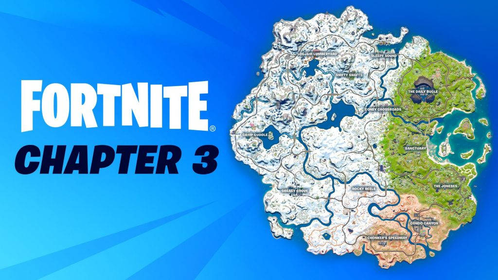 Fortnite Chapter 3 - A Map With The Words Fortnite Chapter 3 Wallpaper