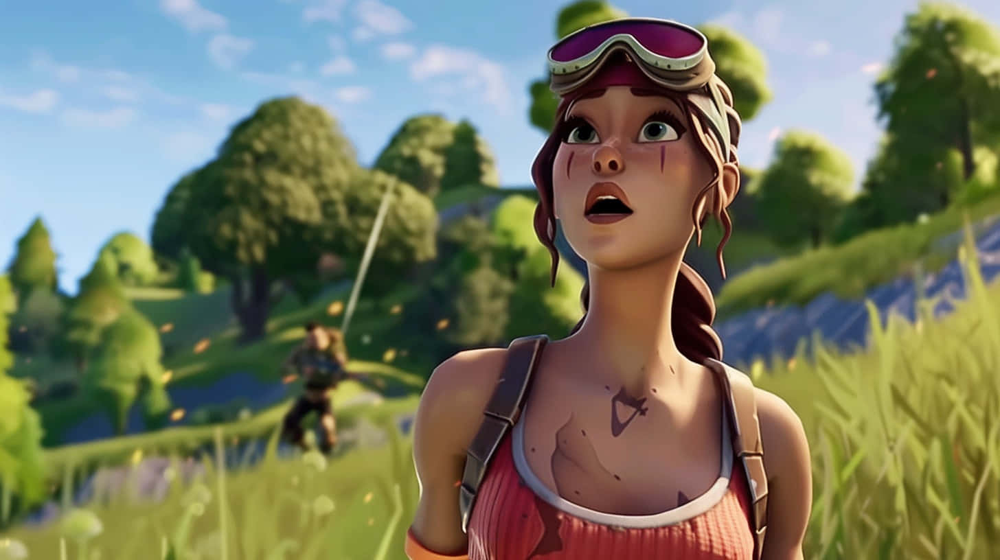 Fortnite Character Shocked Expression Wallpaper