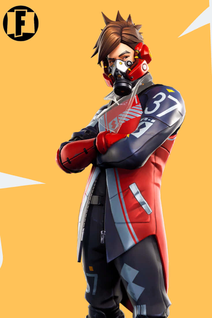 Experienced Fortnite Character Suited up for Action Wallpaper