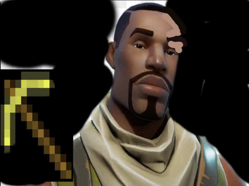 Fortnite Character With Beardand Scarf PNG